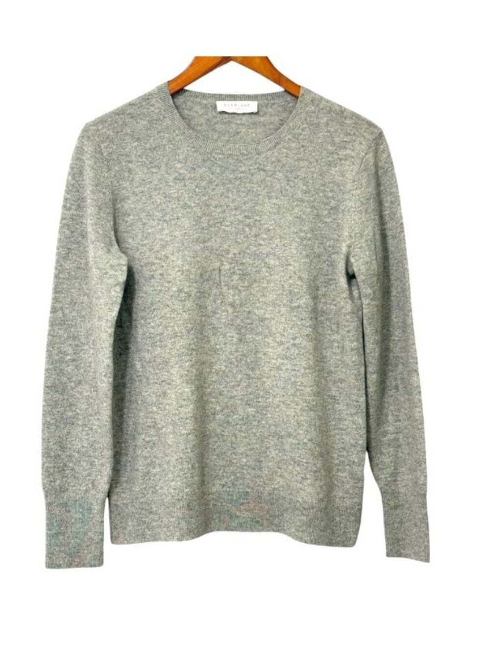 Everlane Women's Classice Crewneck 100% Cashmere Sweater Heathered Gray Size L - Picture 7 of 8